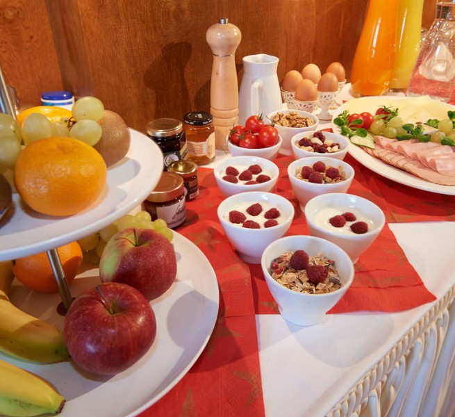Frische Produkte am Frühstücksbuffet